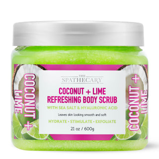 Coconut + Lime Refreshing Body Scrub with Sea Salt & Hyaluronic Acid